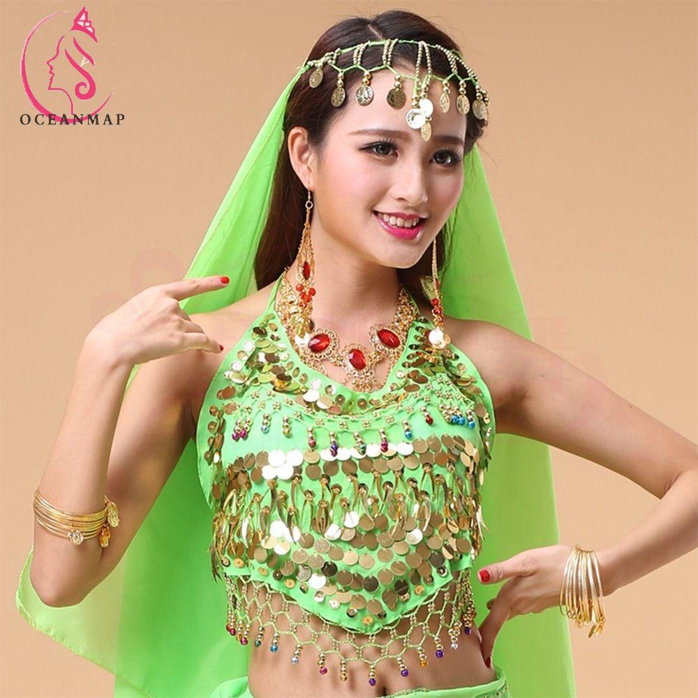 Oceanmap Belly Dance Sequin Top Bras Polyester Fashion Show Costumes