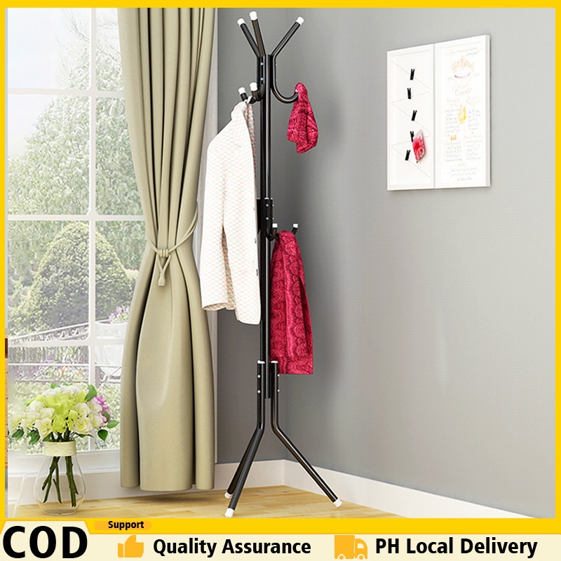 LOOGU 9 Hook Coat Rack Bedroom Floor Simple Metal Coat And Hat Rack ...