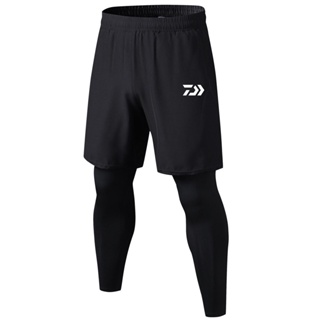 Fake Two Piece Compression Pants Men Shorts And Leggings Sportswear Gym  Fitness Tight Sports Trousers Quick Dry Men's Leggings