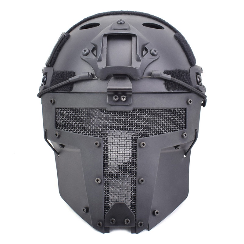 Tactical Half Face Steel Mesh Mask Use with Fast Helmet Masks Outdoor ...