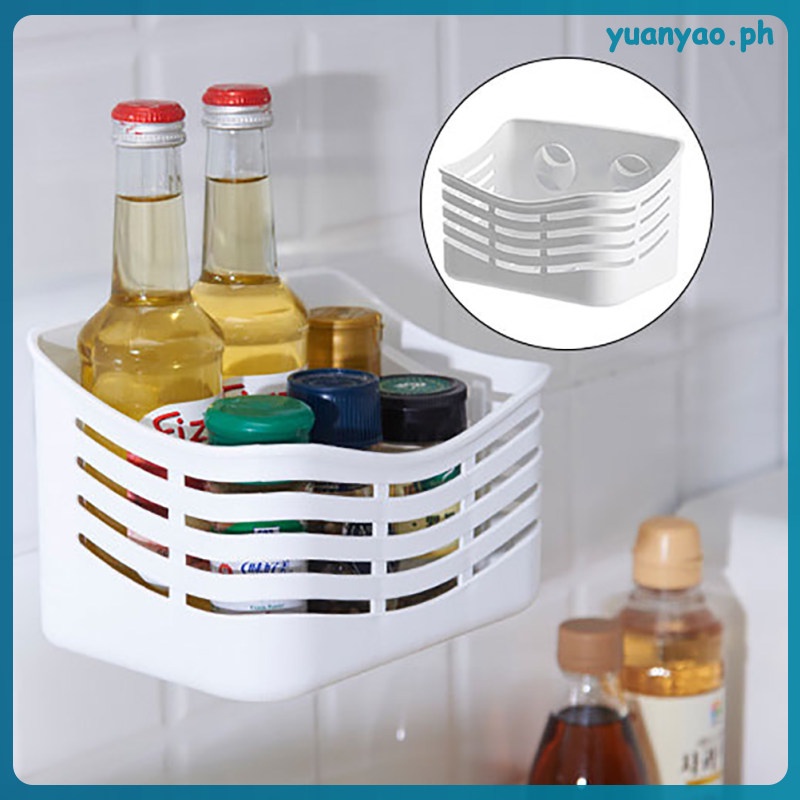 Wall Storage Shelves Basket Plastic Suction Hanging Bathroom Mounted Shelf Caddy Kitchen