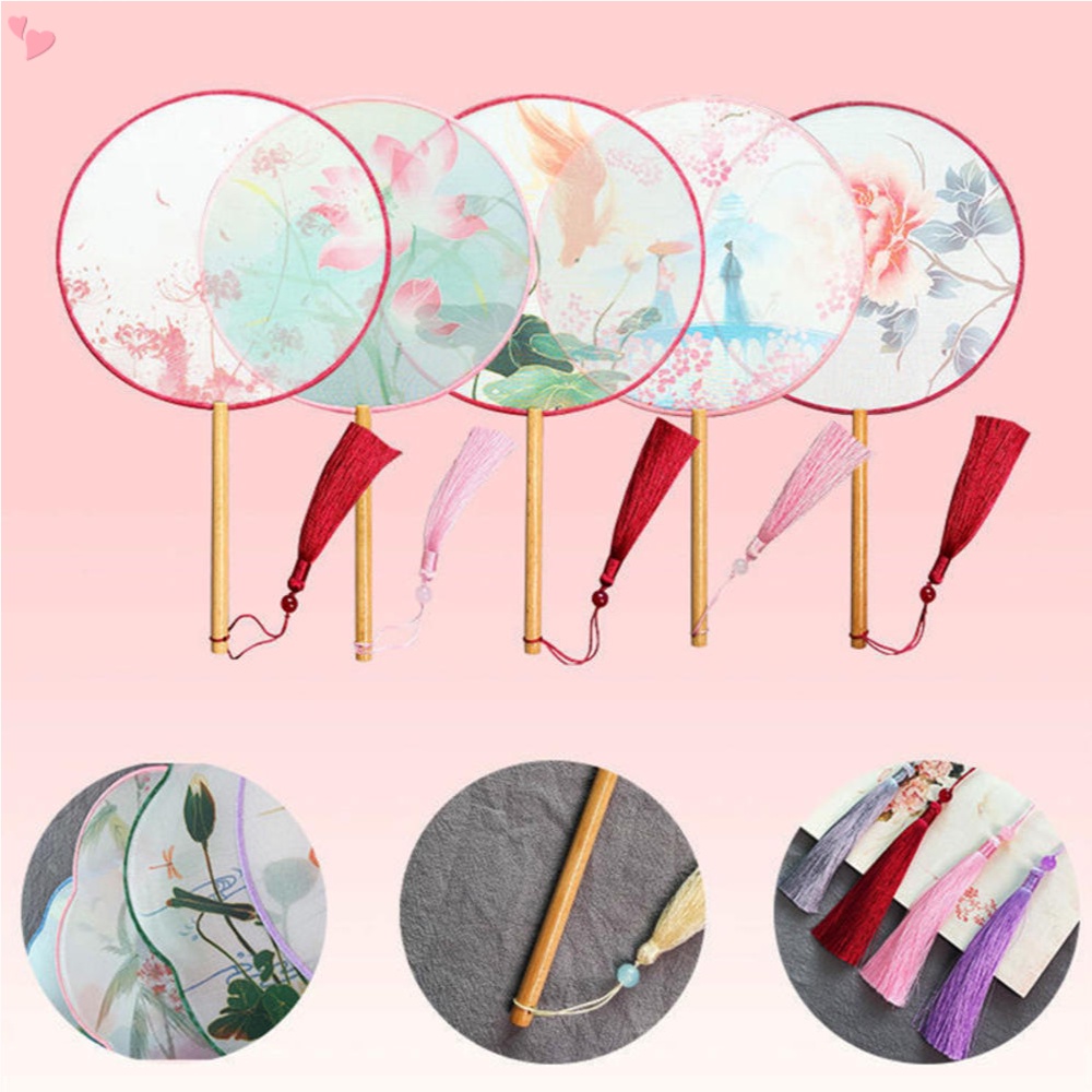 Traditional Chinese Pattern Translucent Round Hand Fan, For Party ...