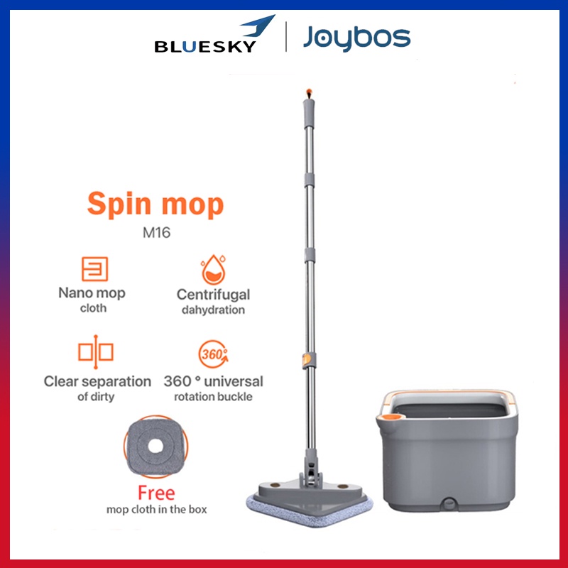 Joybos M16 Spinner 360 Rotating Self Wash Spin Mop Cleaner With Turbo ...