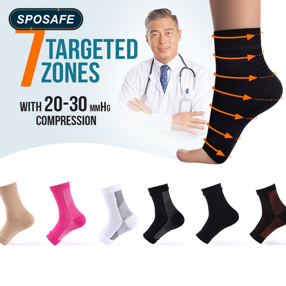 SPOSAFE 1Pair Compression Socks For Men Women Ankle Brace Support For ...