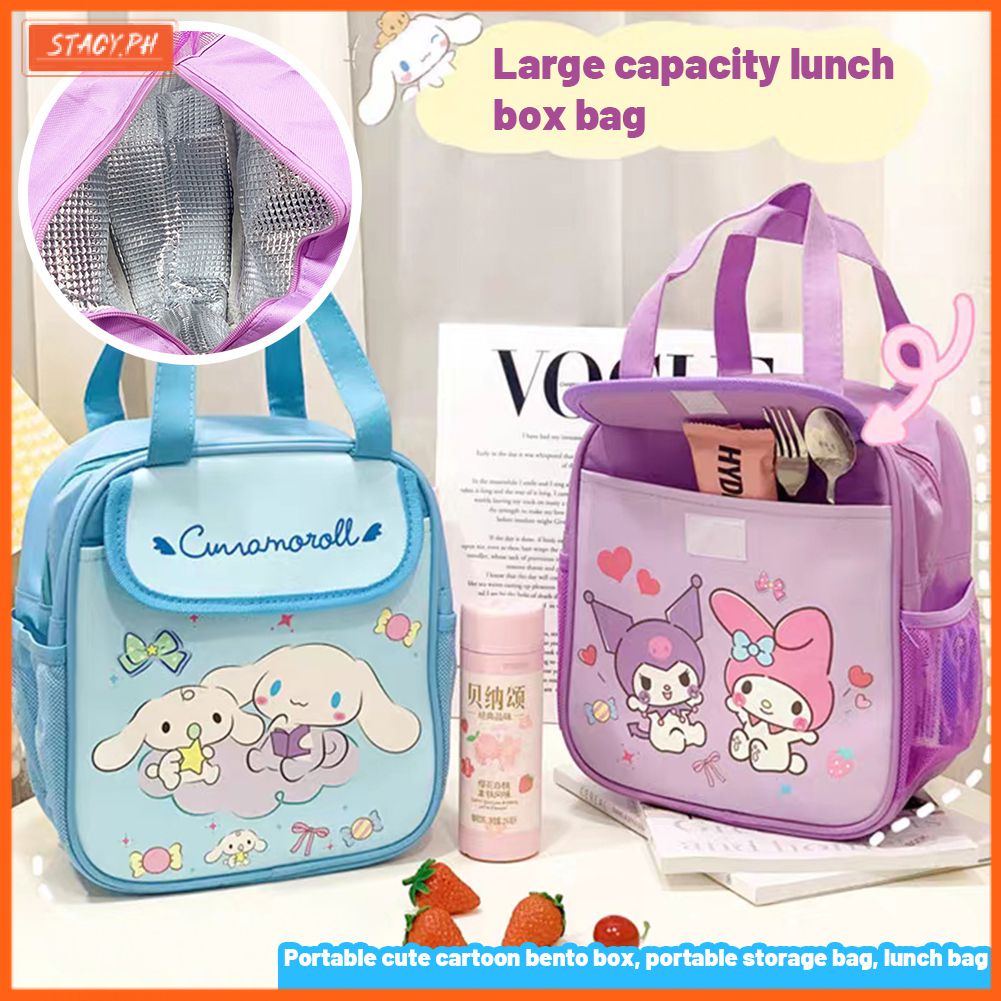 【stacy】 Cartoon Sanrio Lunch Bag Kuromi Milodi Bento Bag Insulation ...