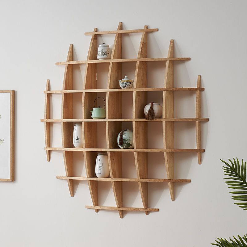 Wall-mounted rack wall-mounted antique rack Duobao Pavilion solid wood ...
