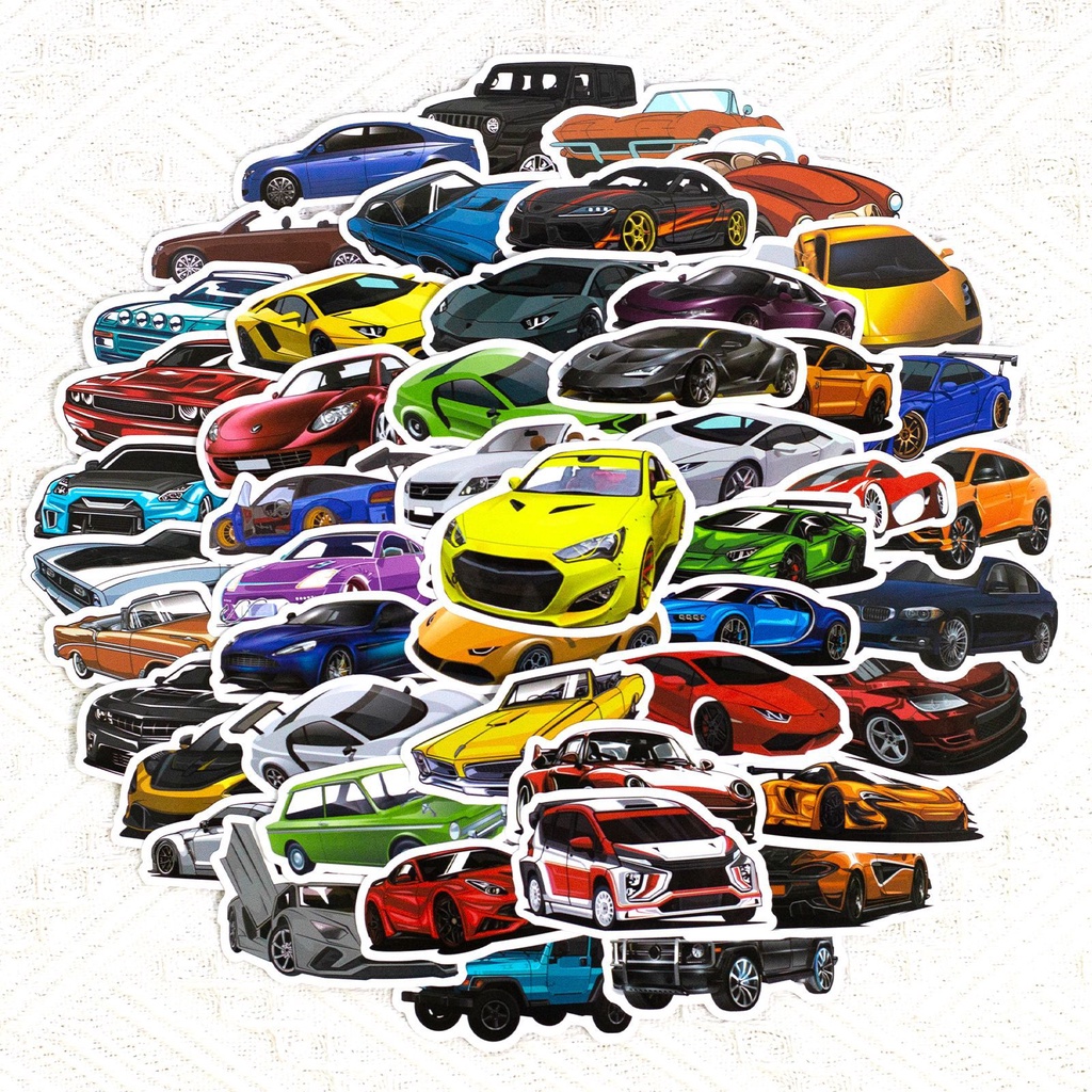 50Pcs/Set JDM Racing Car Stickers DIY Fashion Waterproof Luggage Laptop ...