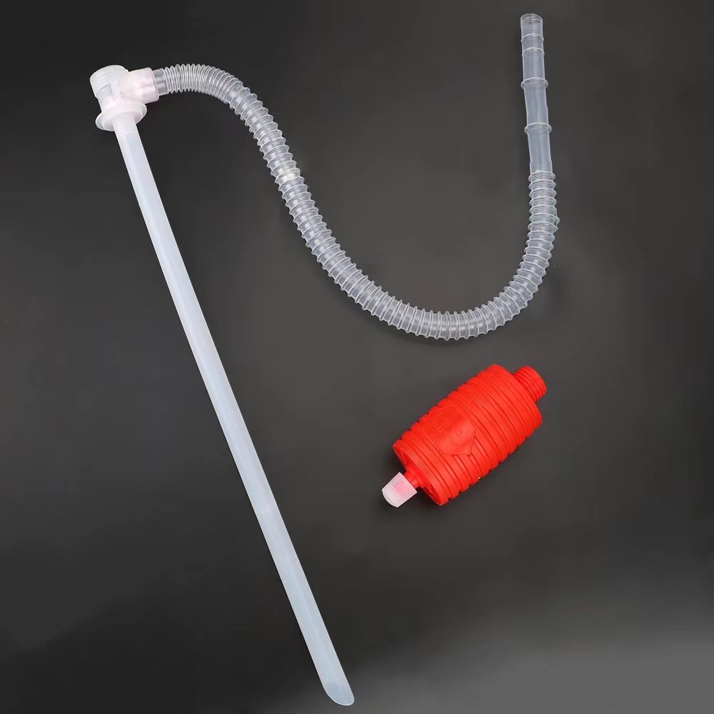 COD Red Syphon Tube Hand Fuel Pump Gasoline Siphon Hose Gas Oil