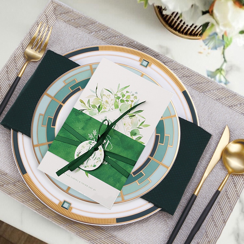 24K Modern Luxury Complete Tableware Set Restaurant Dinner Serving ...