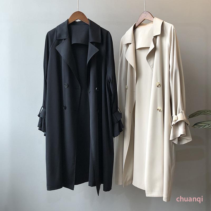 Women's Small Long Trench Coat Spring and Autumn New Temperament plus ...