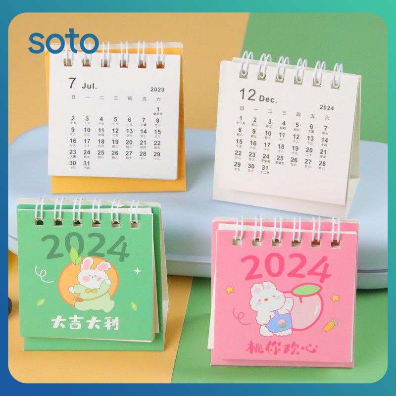 2024 Cartoon Desk Calendar July 2023 December 2024 Mini Small