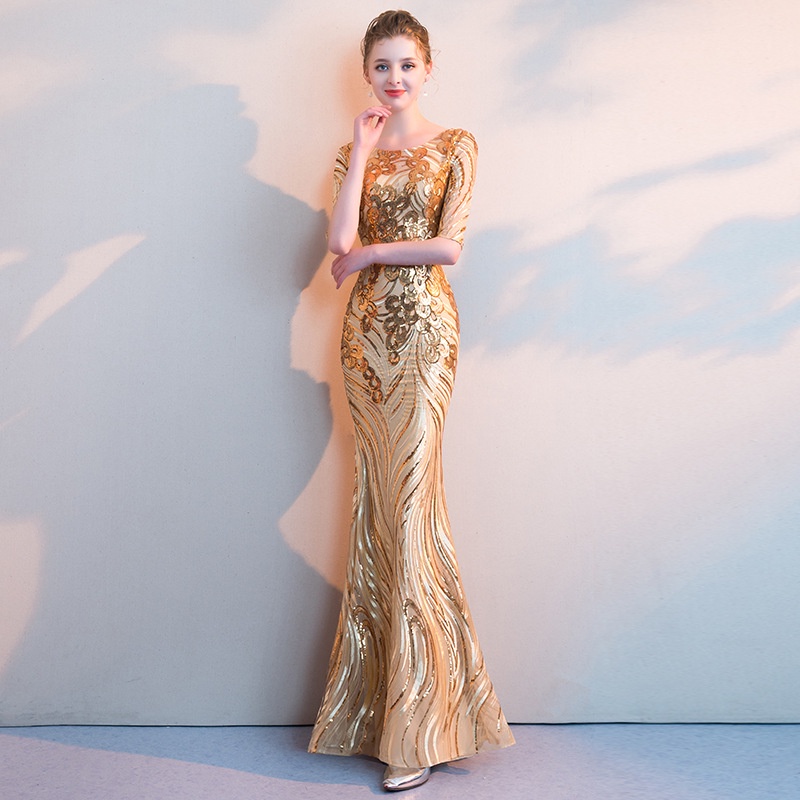 New Sequined Fishtail Long Dress