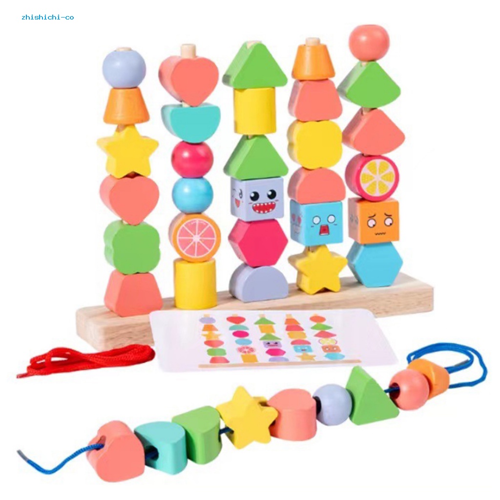ZS* Early Childhood Learning Toy with Wooden Blocks and Shapes Wooden