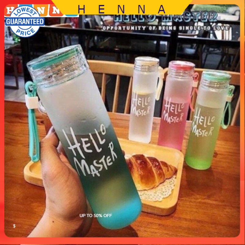 Hello Master Portable Frosted Glass Gradient Bottle Cup Water Bottle ...