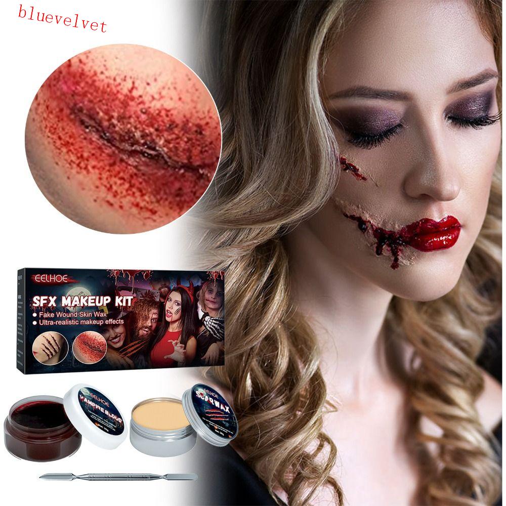 BLUEVELVET Halloween Makeup Kit, Cosmetic Makeup Wax Skin Wax Fake ...