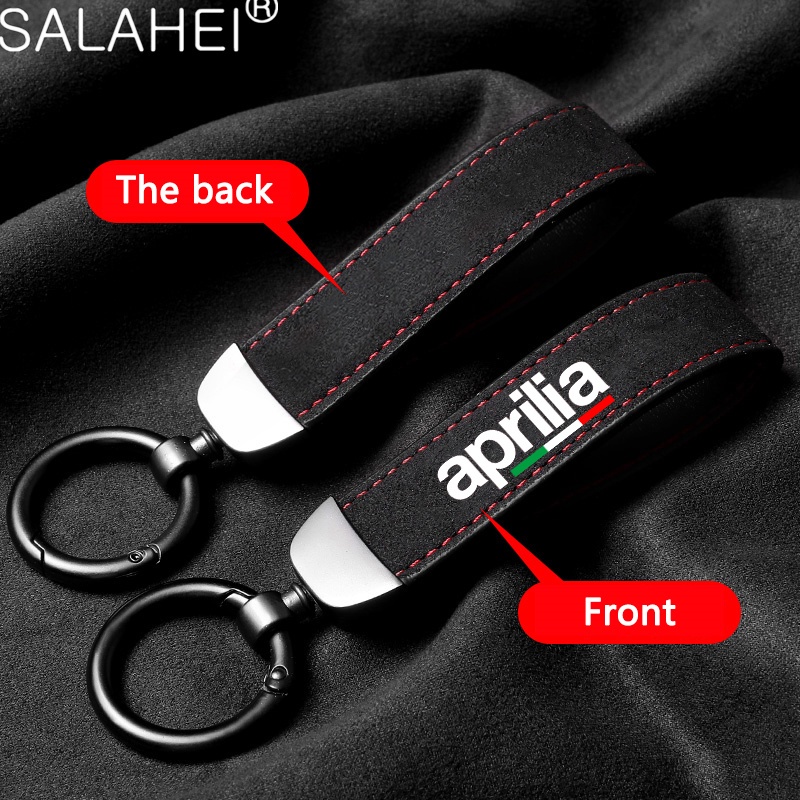 High-Grade Suede Motorcycle Keychain Holder Pendant Keyring For Aprilia ...