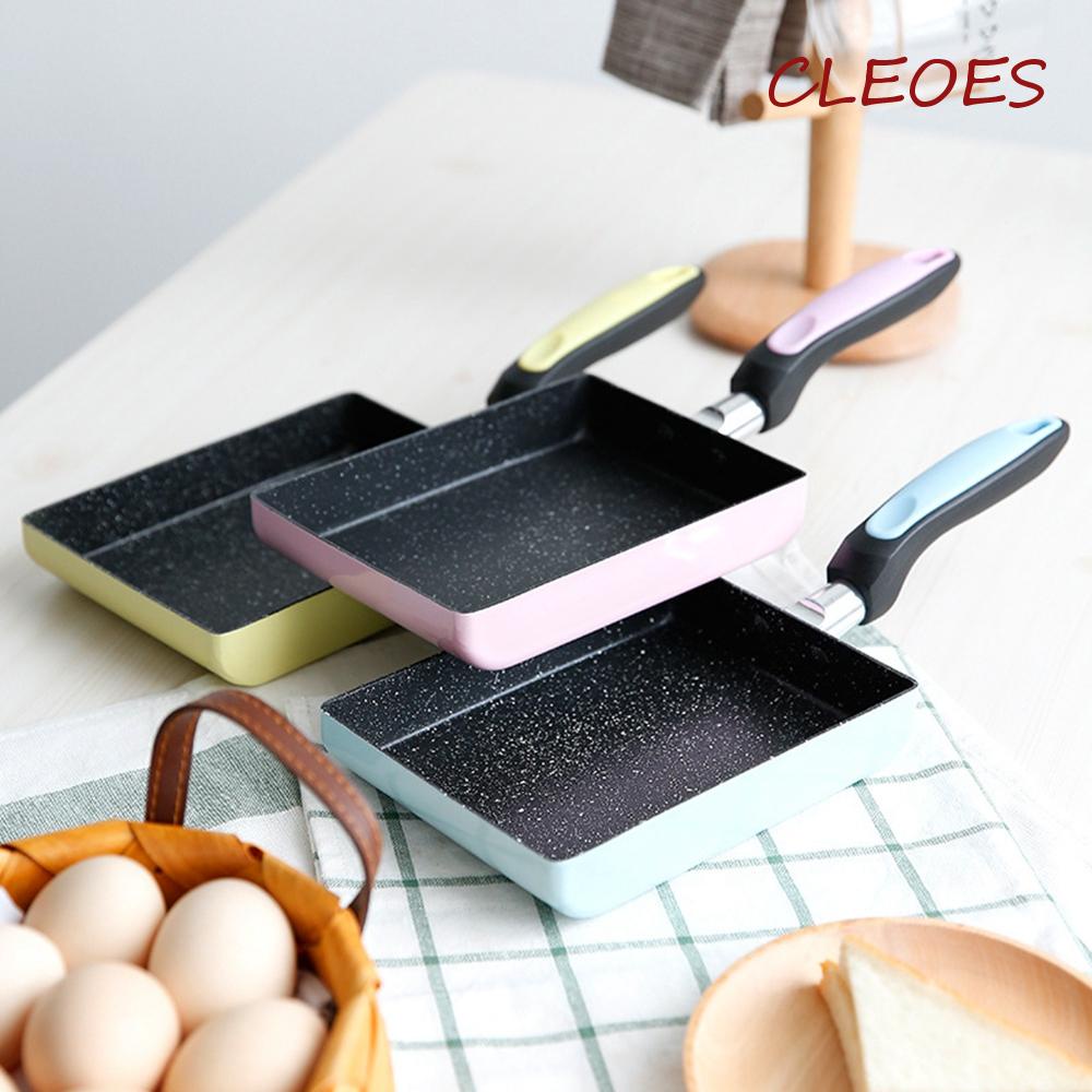 CLEOES Omelette Pans Deep Gas Induction Rectangle Pancake Kitchen Non