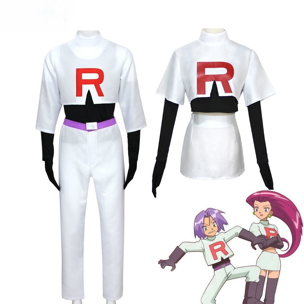 pokemon Ash Ketchum Team Rocket Jessie/James cosplay Costume Halloween ...