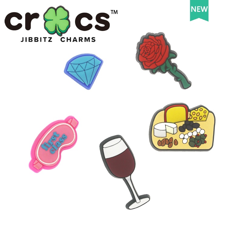 Jibbitz crocs Shoe Buckle Hole Shoe Accessories Wine Glass Rose
