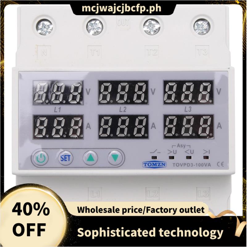 Perfect TOMZN Din Rail 3 Phase Voltage Relay 380V Voltmeter Ammeter