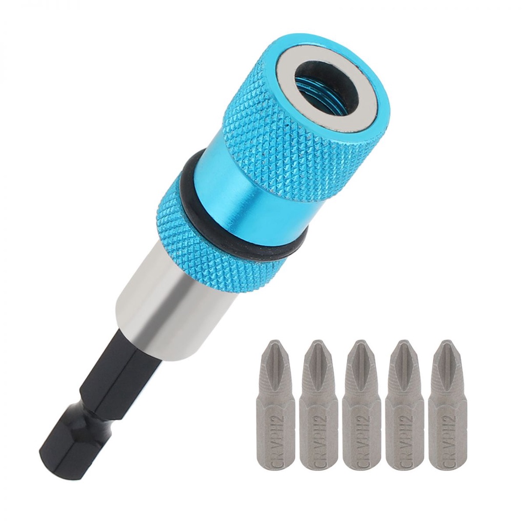 6pcs/set Adjustable Screw Depth Screwdriver Bit Holder 1/4Inch Hex