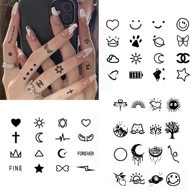Small Tattoo Stickers Cute Student Finger Ins Style Semi-permanent ...
