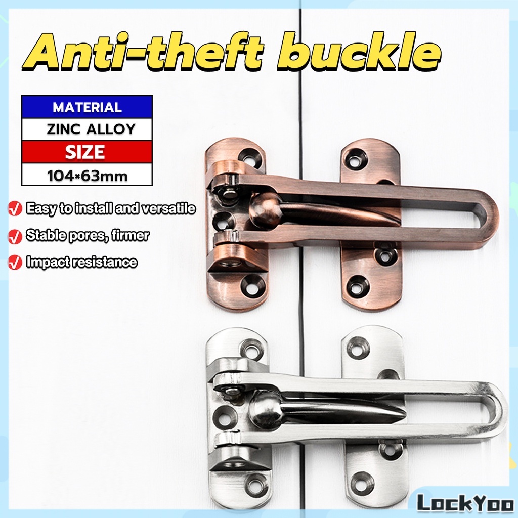 LockYoo Buckle Door Lock Zinc Alloy Door Bolt Safety Anti-theft Buckle ...