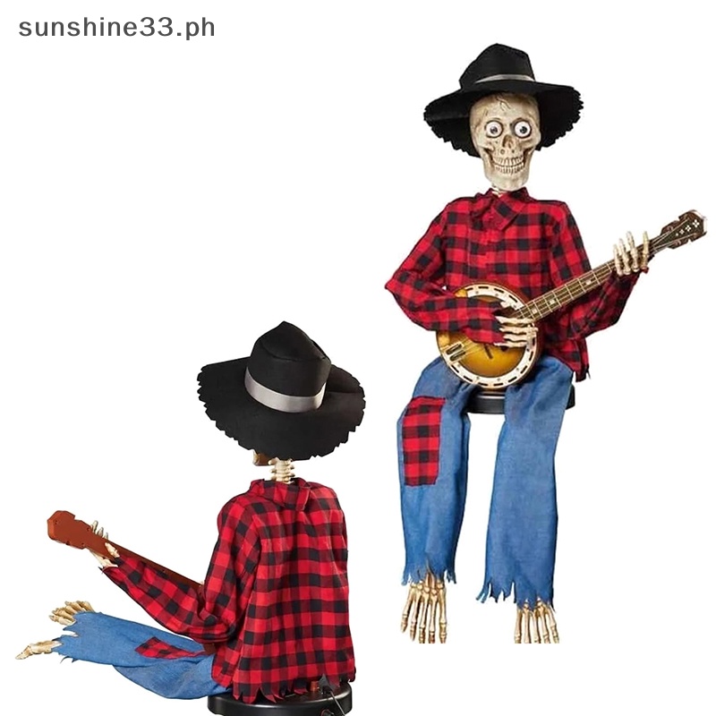 sunshine Animated Skeleton Halloween Decorations,Funny Dueling Banjo