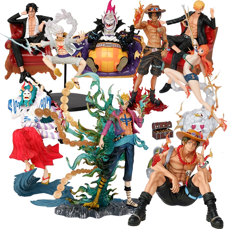 New Anime One Piece Action Figure Ace Zoro Sanji Nami Moria Yamato Pvc ...