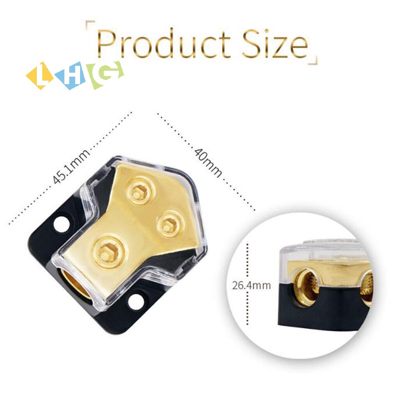 [LHG] 2 Way Power Distribution Block Power/Ground Splitter 0/4gauge AWG ...