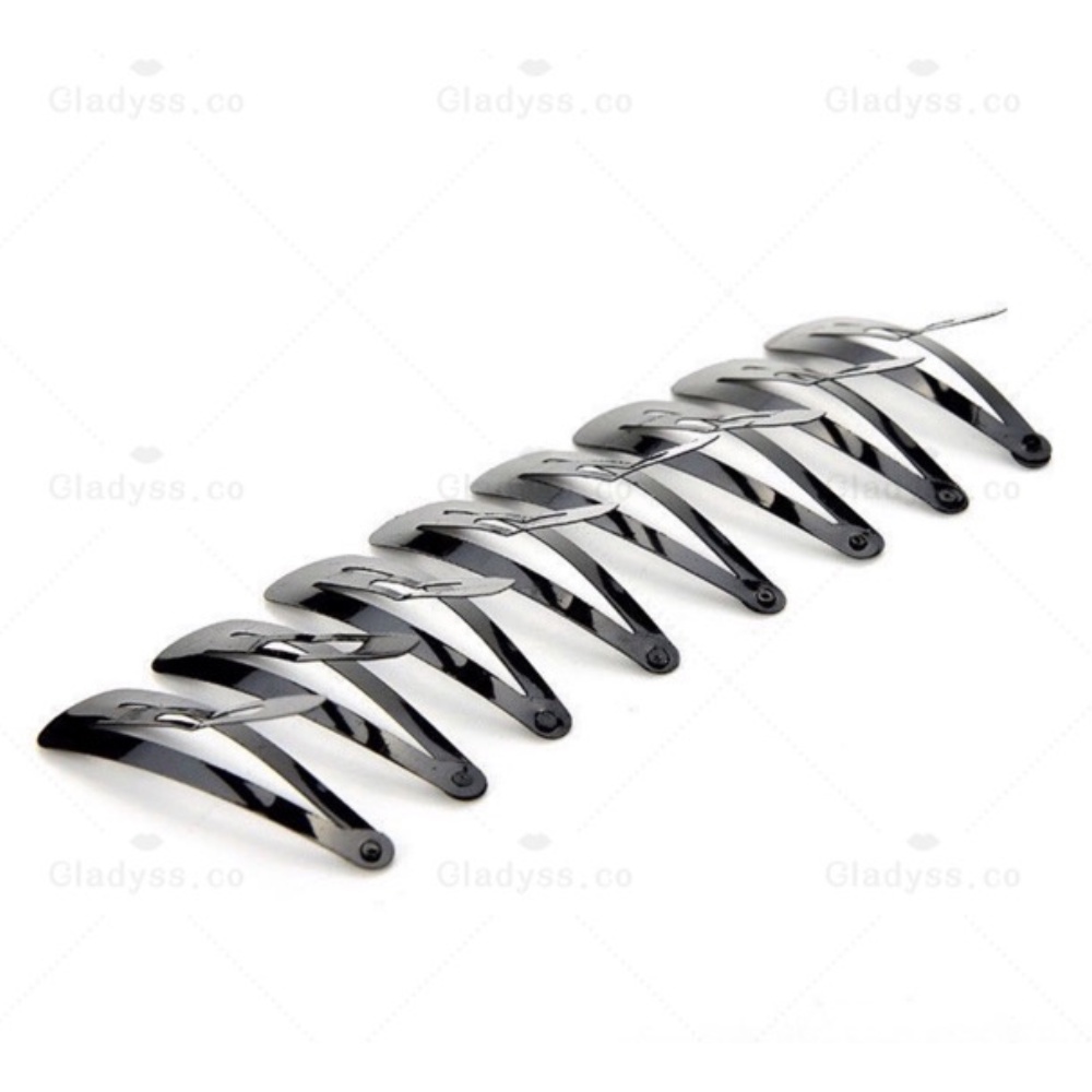 Castiel Plain Black Barette Hair Clip Set of 12pcs Shopee Philippines