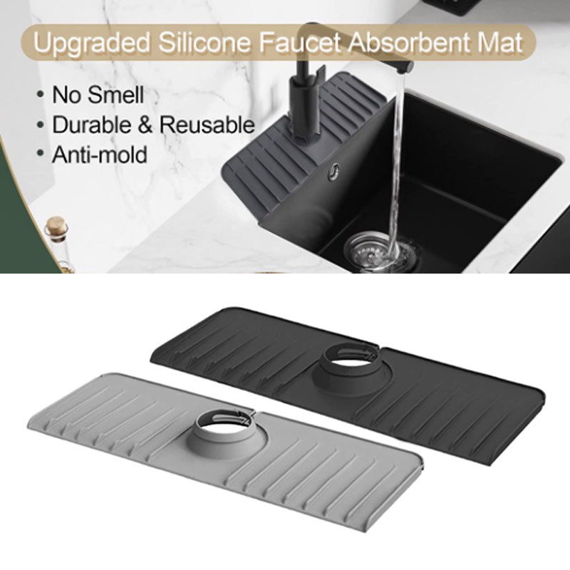 Kitchen Sink Drainer Splash Guard Dish Drying Mat Sink Cover Draining