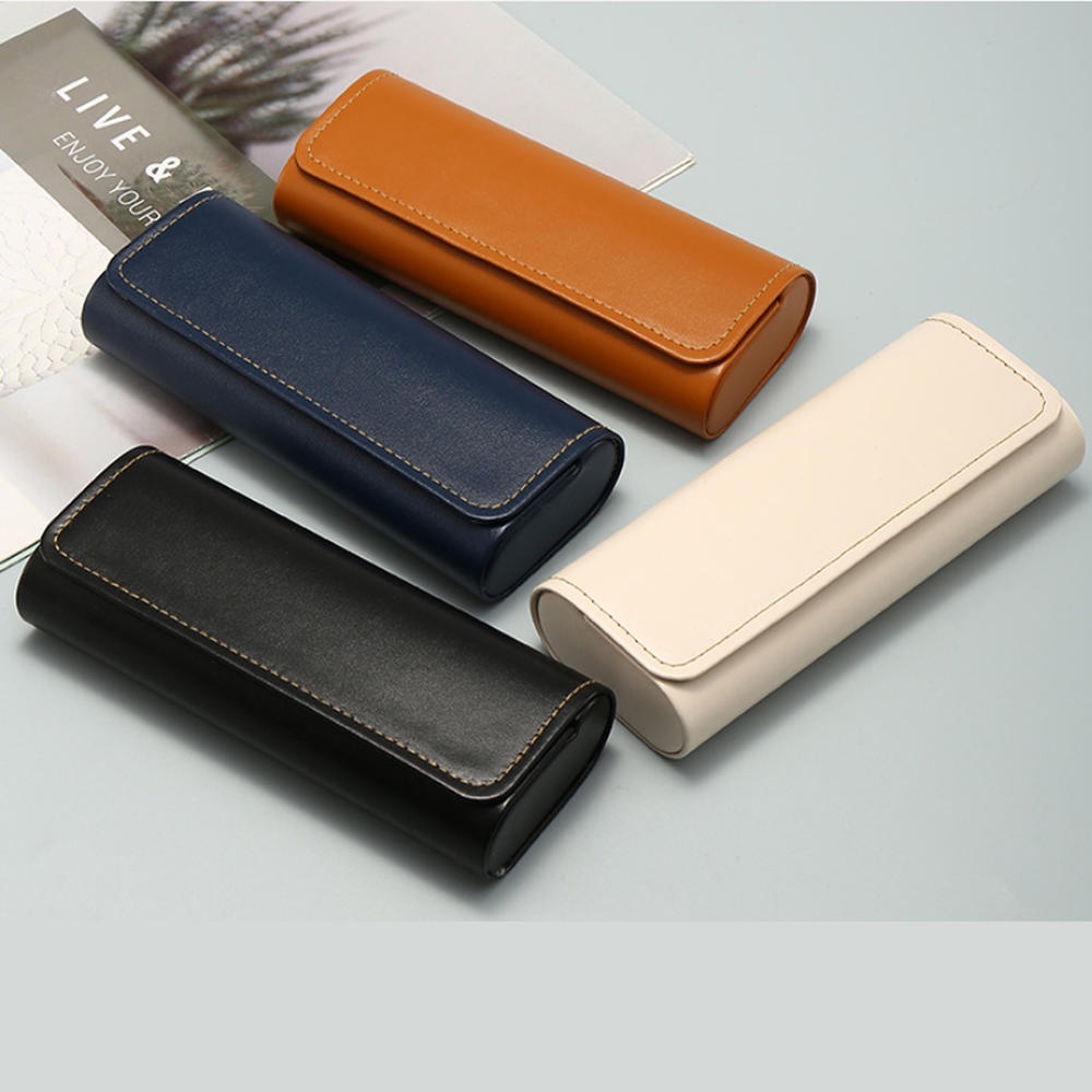 Glasses Case For Men Women Hard Eyeglass Case Magnetic Closure In Faux Leather Shopee Philippines