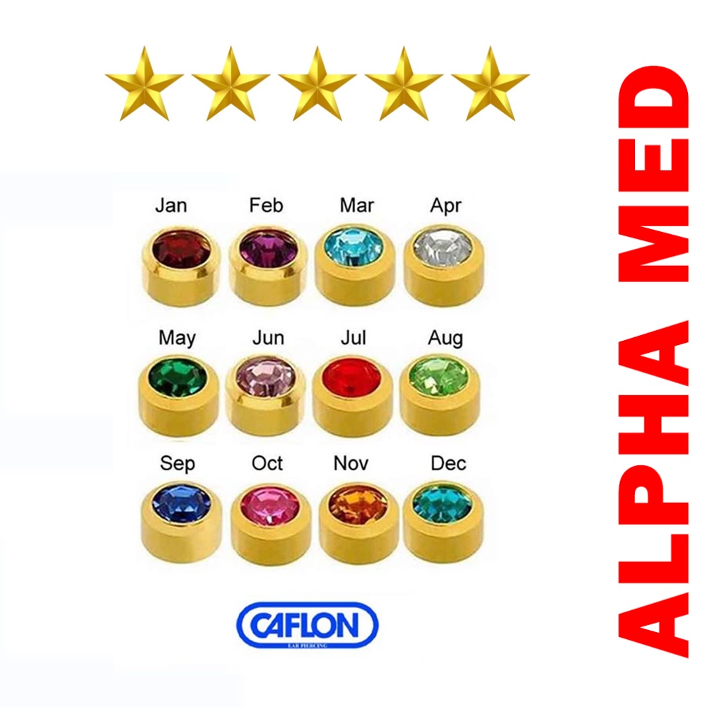 Caflon Stud Earrings Birthstone (Hypoallergenic and Sterile) | Shopee ...