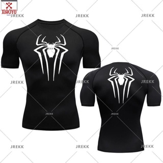 Superhero Compression Shirt Men Quick Dry Long Sleeve Sweatshirt  Bodybuilding Sport Running TShirt Gym Workout Fitness Shirts Size: M,  Color: Spiderman