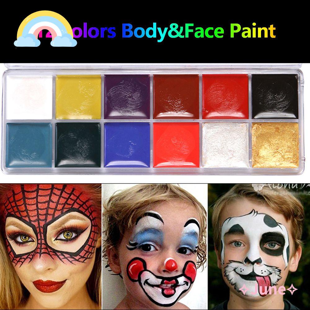 JUNE 12 Color/set Body Paint Fashion Easy To Use Face Painting Shopee