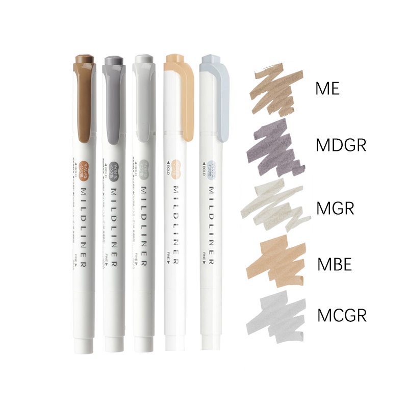 2EA Zebra Mildliner Soft Color Double-Sided Highlighter Marker