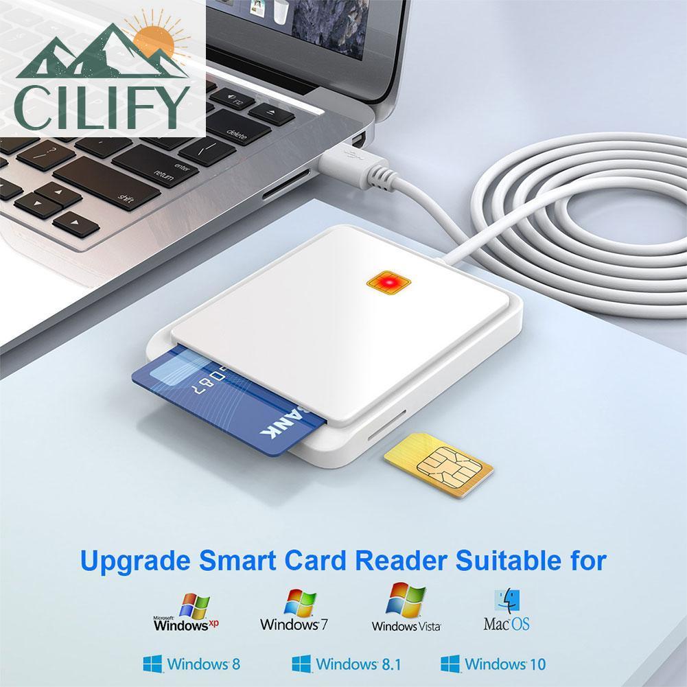 Cilify USB 2.0 Smart Card Reader Memory for ID Bank SIM CAC ID Card ...