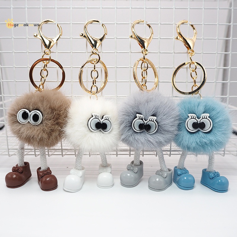 hugepeaknews Cartoon Cute Plush Small Coal Ball Keychain Cute Plush ...