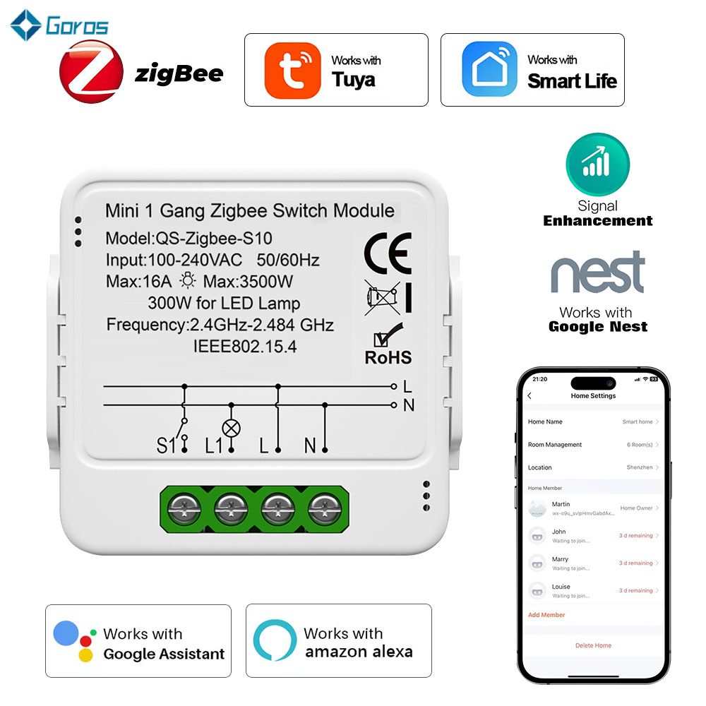 Home Automation System Wireless Connectivity 1/2/3 Gang Light Control