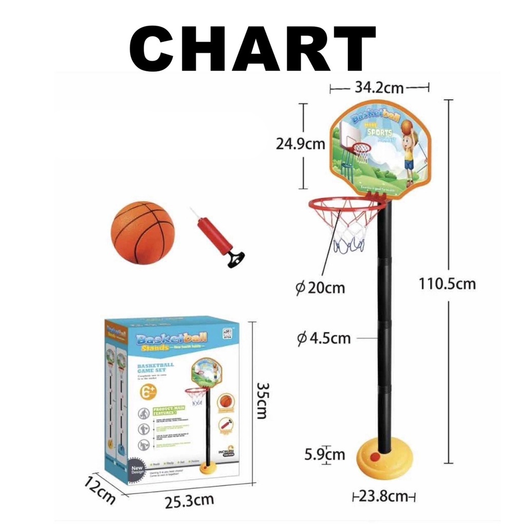 828 Mini Indoor Basketball Ring Stand Adjustable Height Hoop Goal Toy