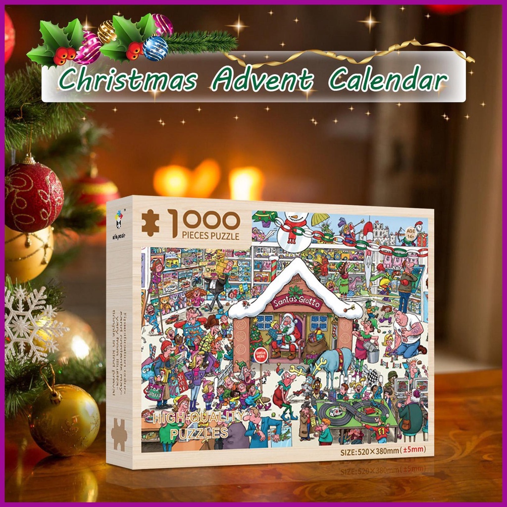 Christmas Puzzle Advent Calendar Santa's Grotto Christmas Street Winter