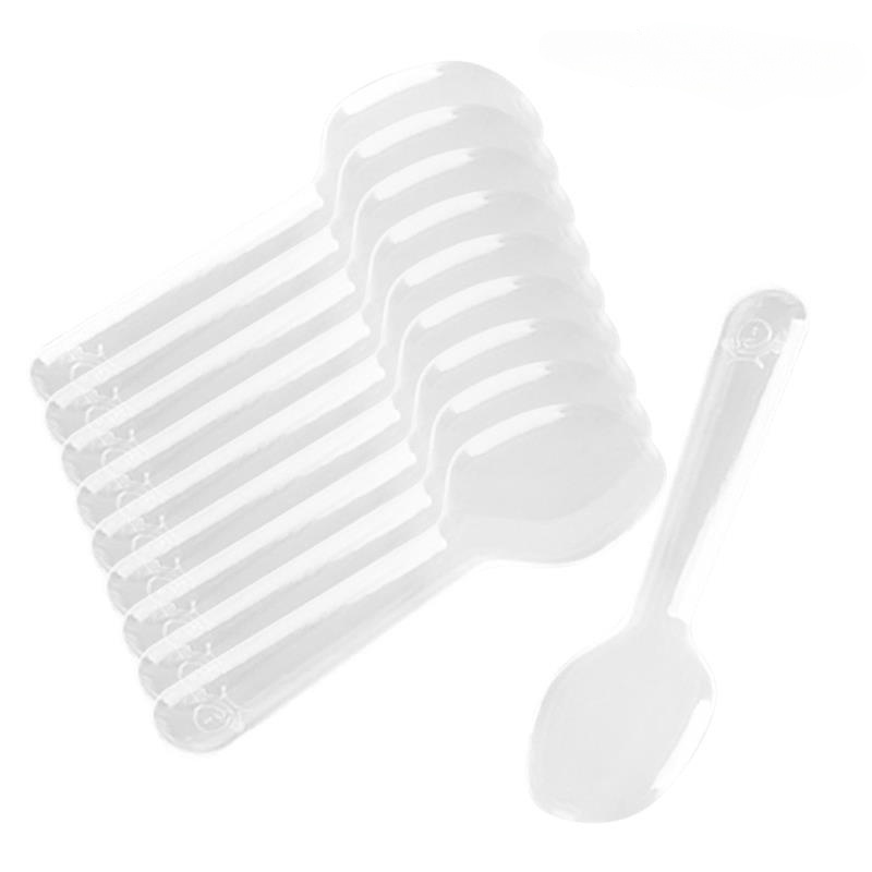 100Pcs Spoons Plastic Spoon Forks Dessert Tea And Serving Disposable Egg Bulk Appetizers That