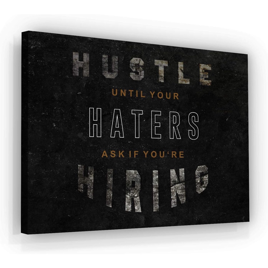 Prints Hustle Motivational Wall Art Canvas Print Office Decor Inspiring Framed Posters