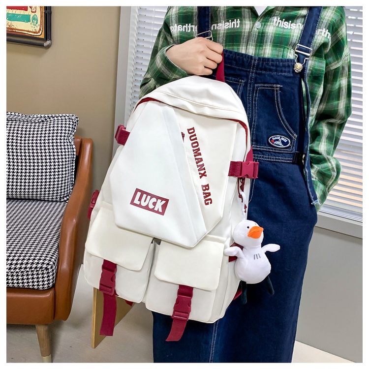 Luck Couple School Computer Bag Casual Backpack Japanese Style Travel ...
