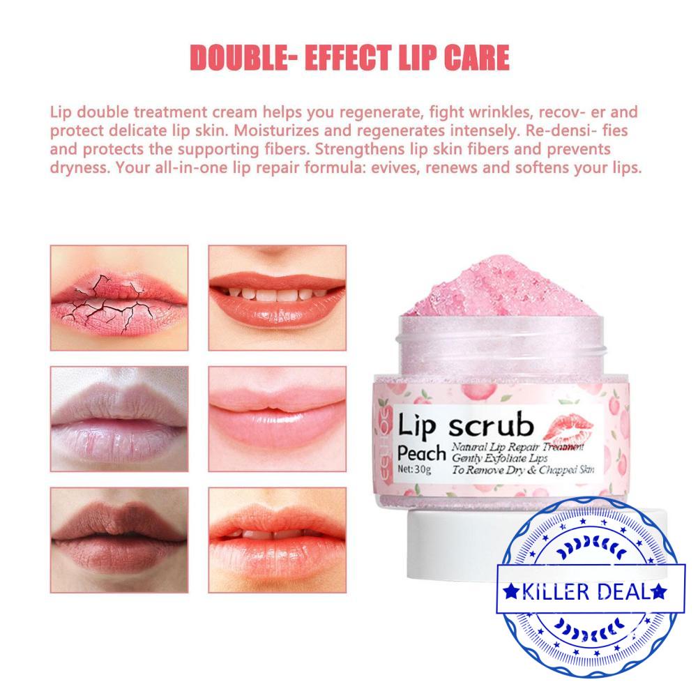 30g EELHOE Peach Lip Scrub To Lighten Lip Lines And Tender Skin Lip Lip