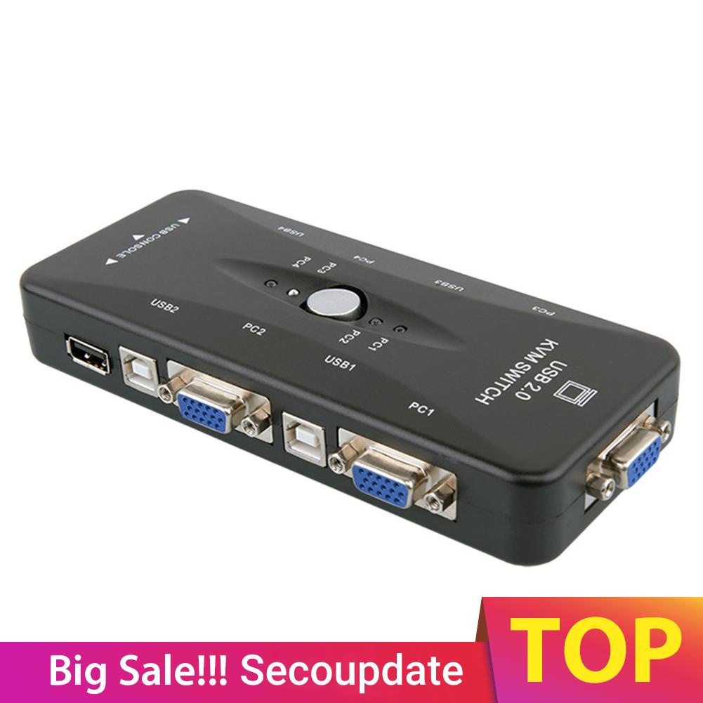 Hw1702 Four-Port USB KVM Switching Box 4 In 1 Out 4K 1080P VGA Switcher ...