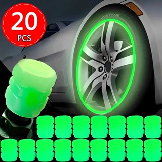 Fluorescent Tire Valve Cap, 8pcs Glowing Universal Dustproof Tire