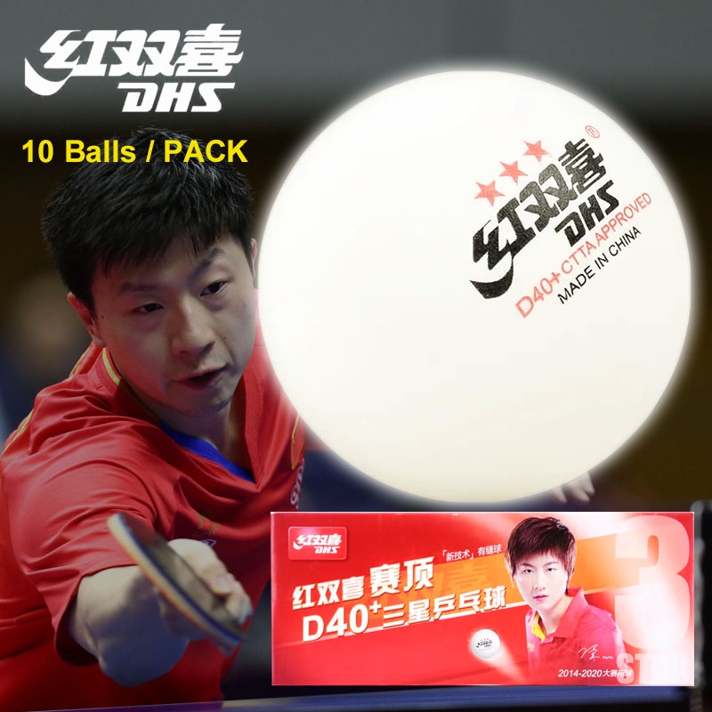 DHS Table Tennis Balls 3 Star D40+ ABS New Material 10 Pcs/PACK