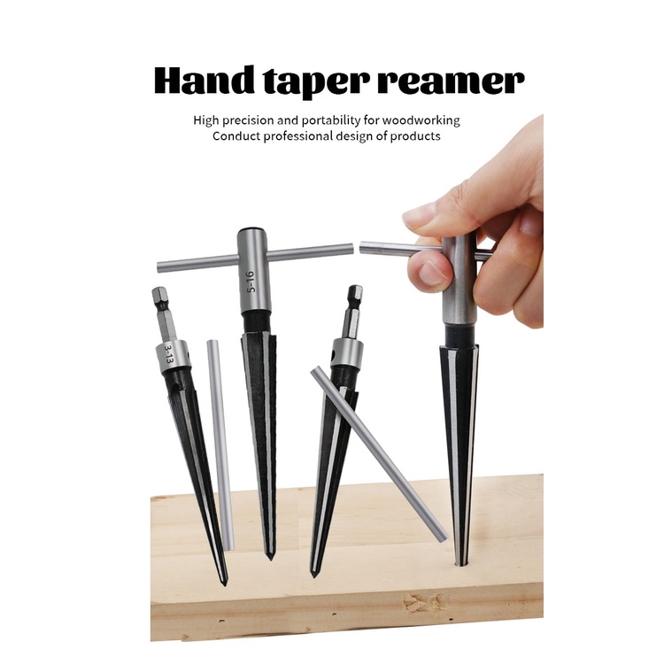 Bridge Pin Hole Hand Held Reamer T Handle Tapered 6 Flute Chamfer